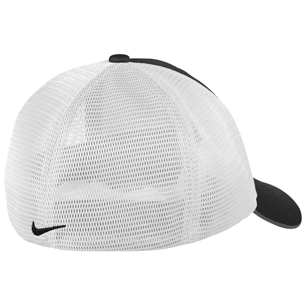 Nike Black/White Stretch-to-Fit Mesh Back Cap