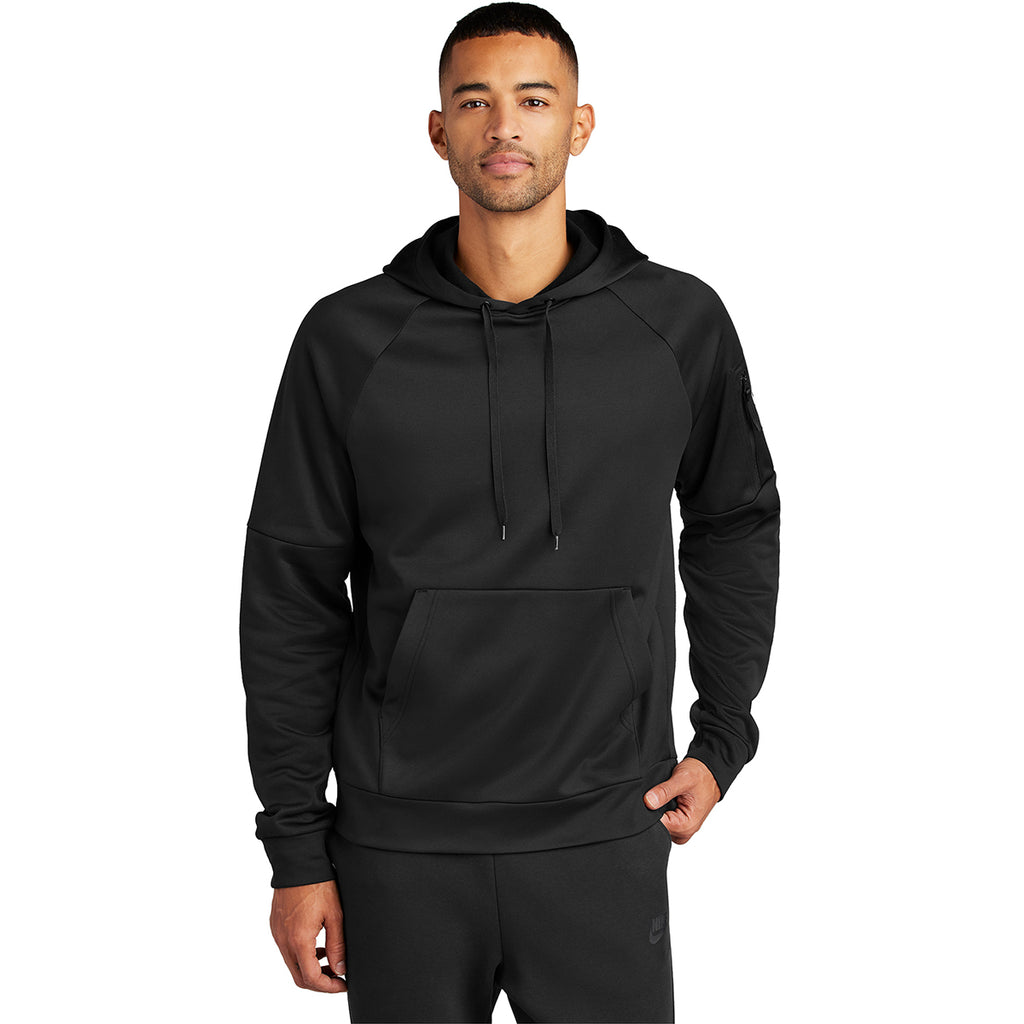 Nike Men's Black Therma-FIT Pocket Pullover Fleece Hoodie