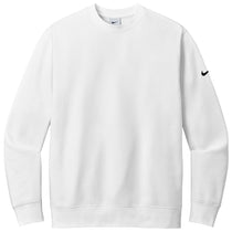 Nike Men's White Club Fleece Sleeve Swoosh Crew
