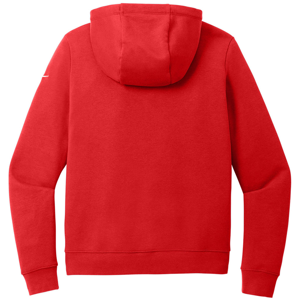 Nike Women's University Red Club Fleece Sleeve Swoosh Pullover Hoodie