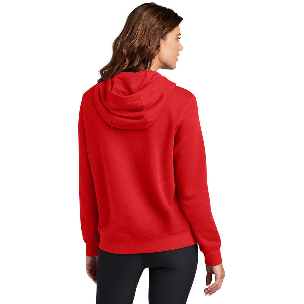 Nike Women's University Red Club Fleece Sleeve Swoosh Pullover Hoodie