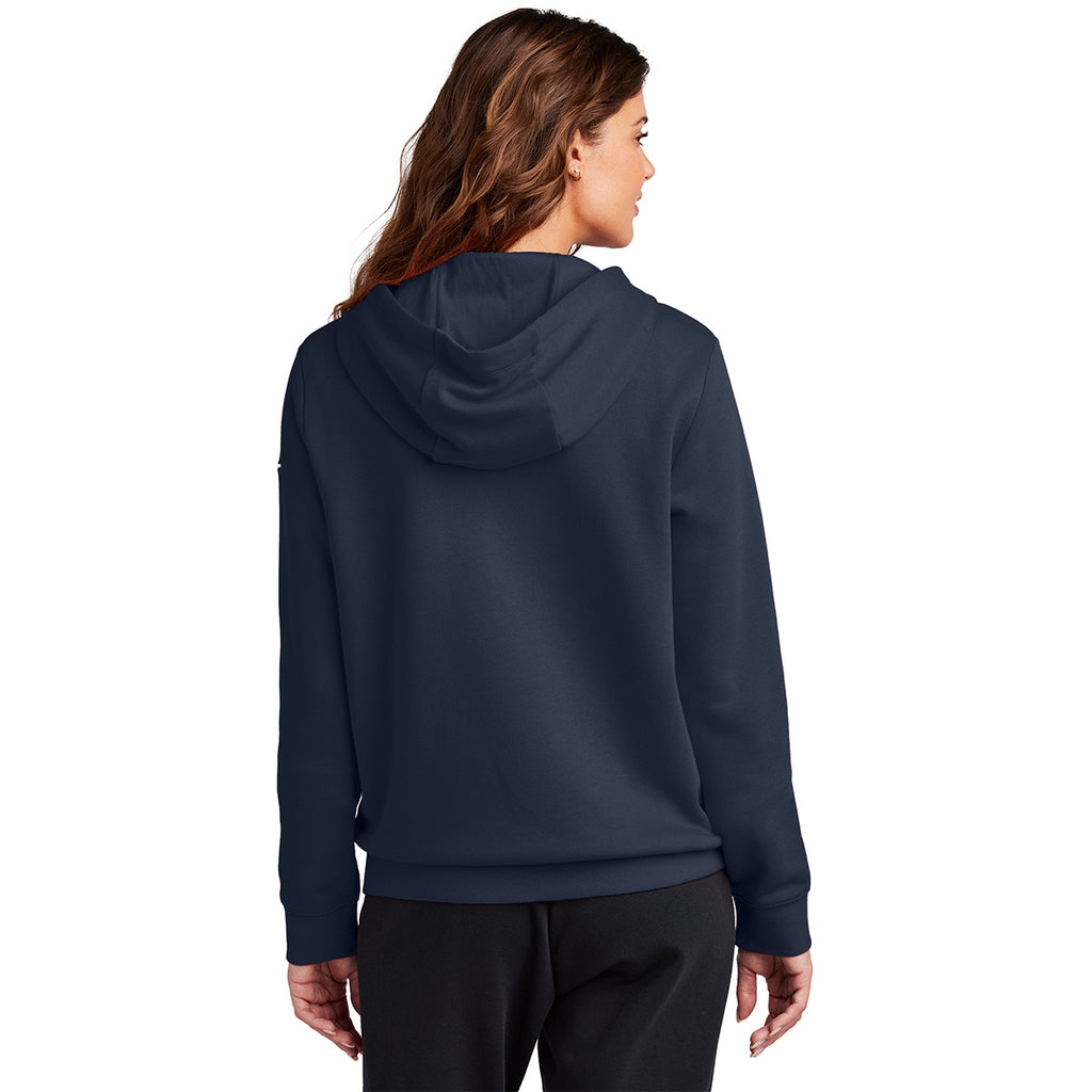 Nike Women's Midnight Navy Club Fleece Sleeve Swoosh Full-Zip Hoodie