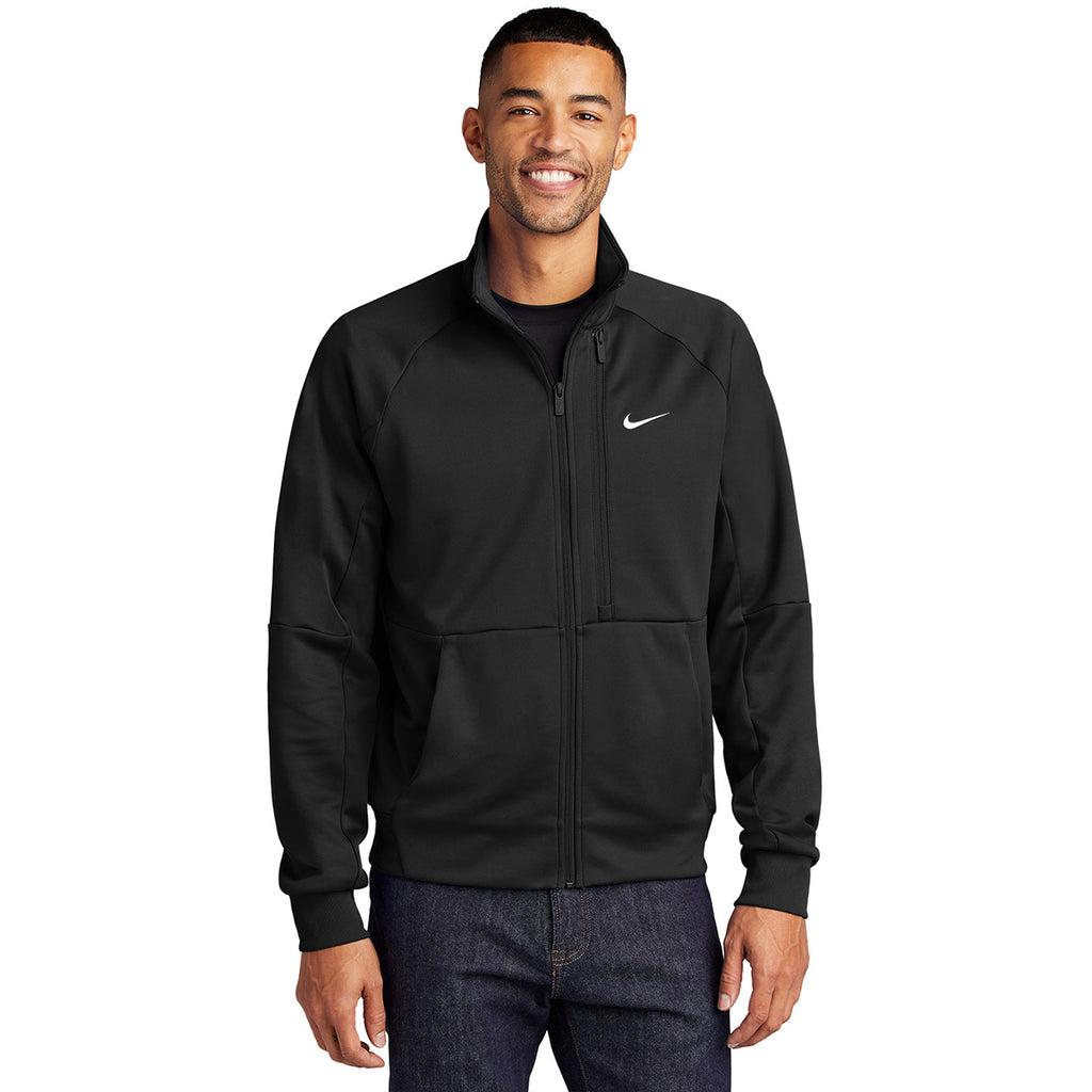 Nike Men's Black Full-Zip Chest Swoosh Jacket