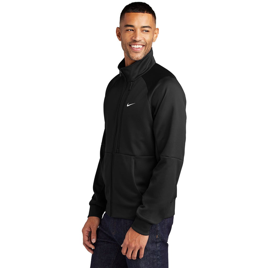 Nike Men's Black Full-Zip Chest Swoosh Jacket