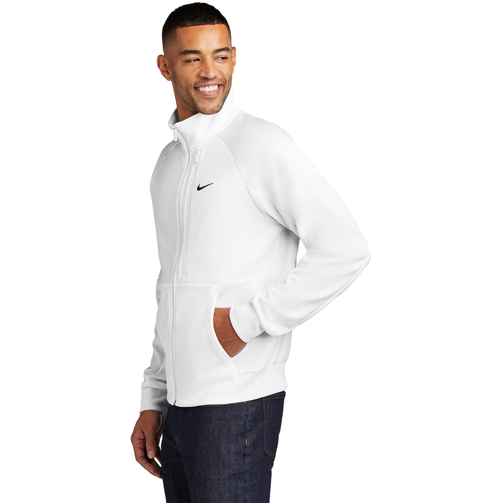 Nike Men's White Full-Zip Chest Swoosh Jacket