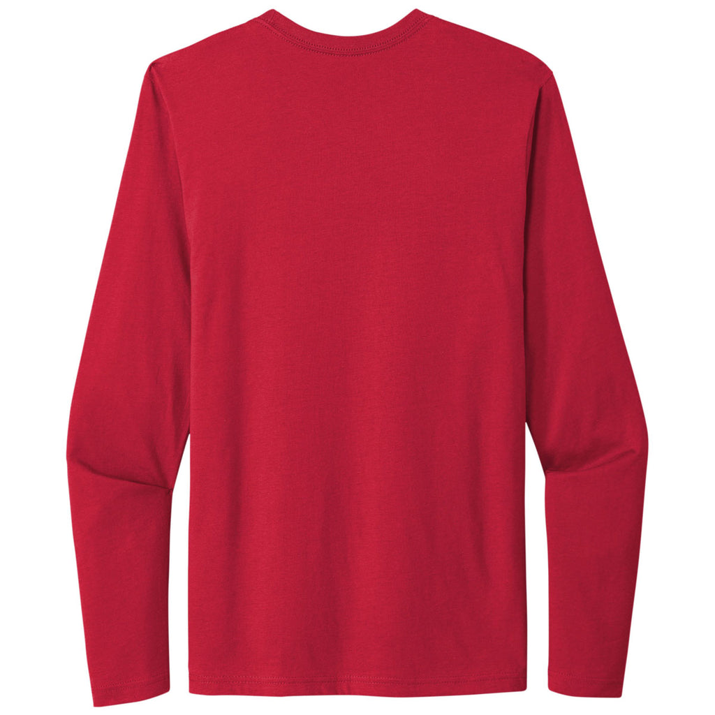 Next Level Men's Red Cotton Long Sleeve Tee