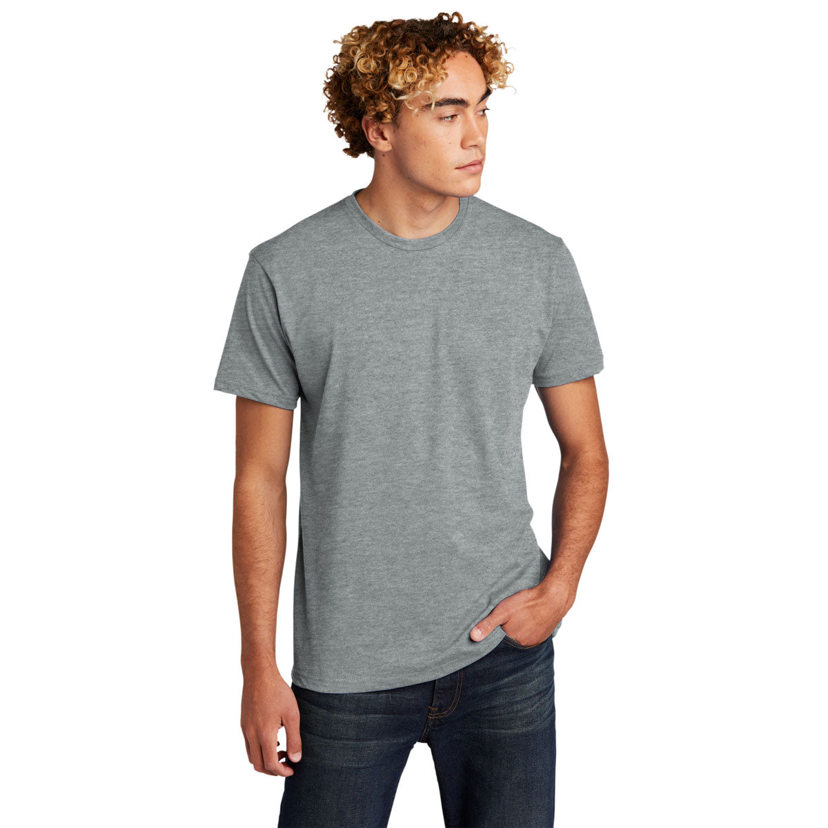 Next Level Mens Long Body Cotton T-Shirt (M) (Heather Grey