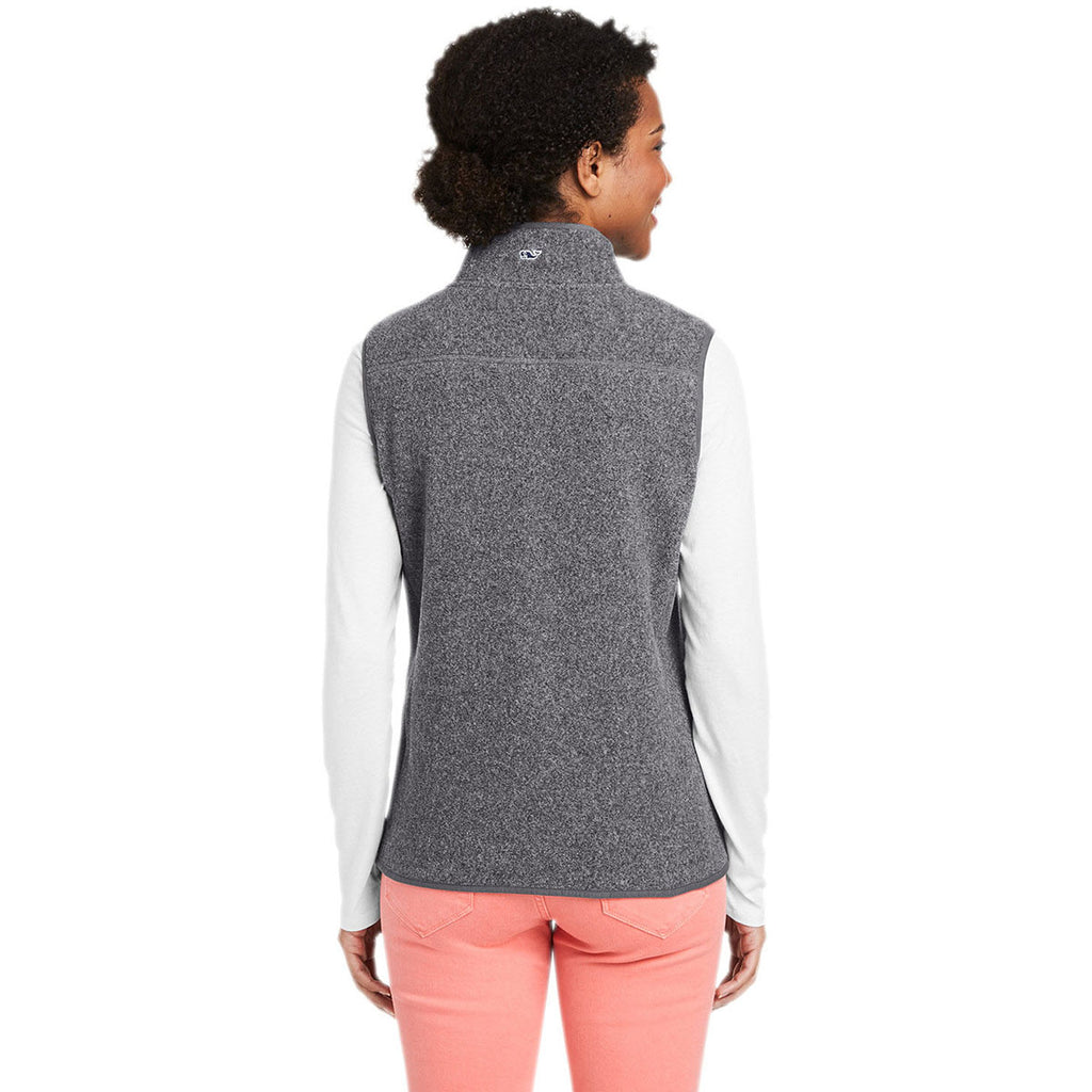 Vineyard Vines Women's Charcoal Heather Harbor Fleece Vest