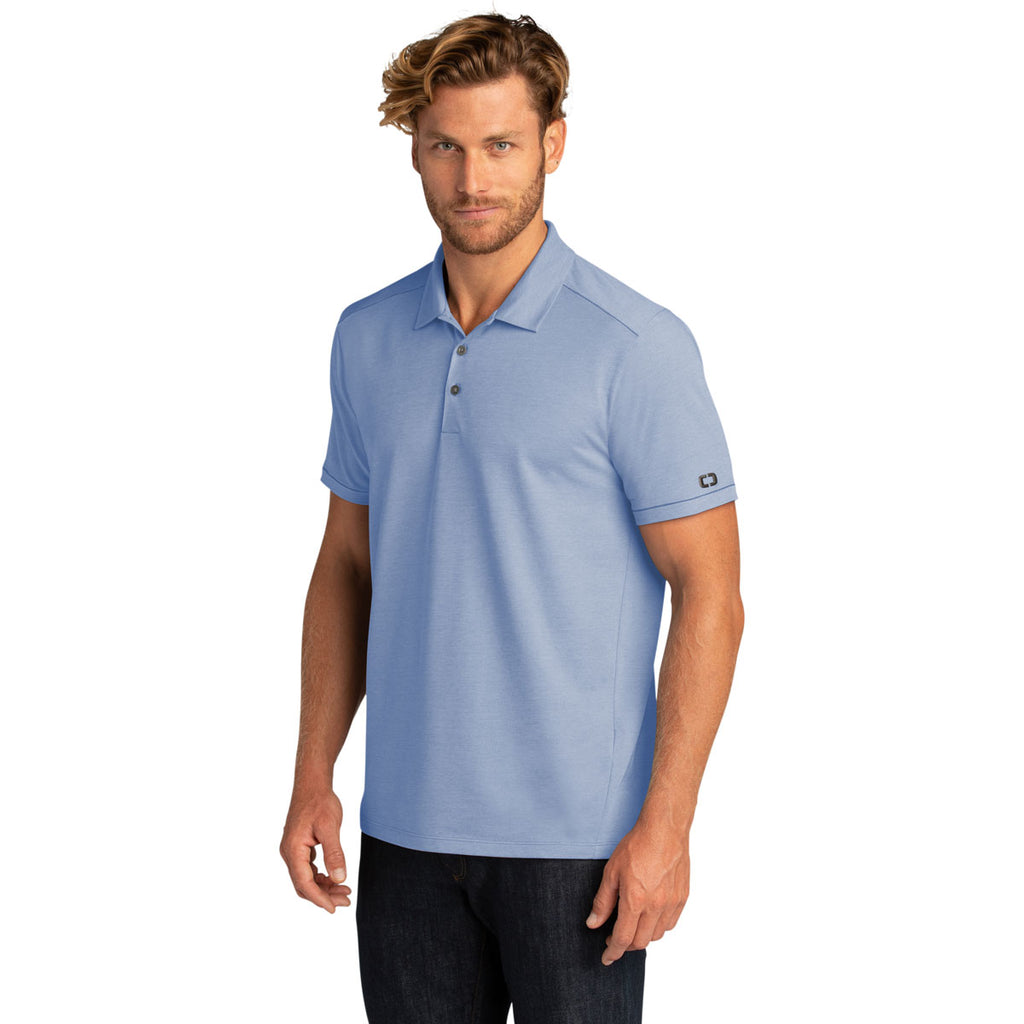 OGIO Men's Force Blue Heather Code Stretch Polo