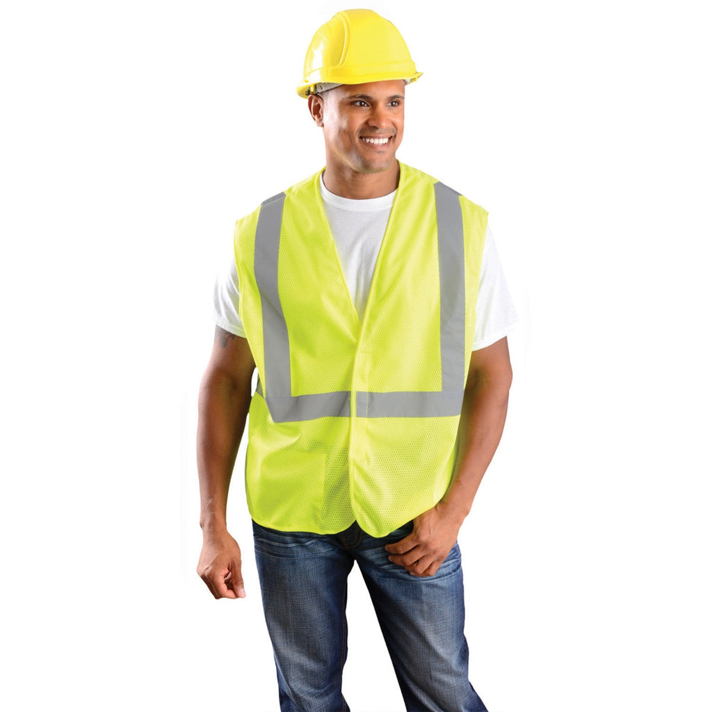 OccuNomix Men's Yellow High Visibility Classic Mesh Standard Safety Vest