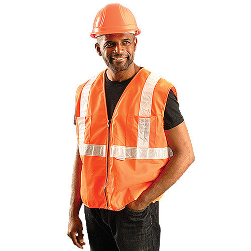 OccuNomix Men's Orange High Visibility Premium Mesh/Solid Gloss Safety