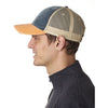 Adams Men's Navy/Tangerine 6-Panel Pigment-Dyed Distressed Trucker Cap