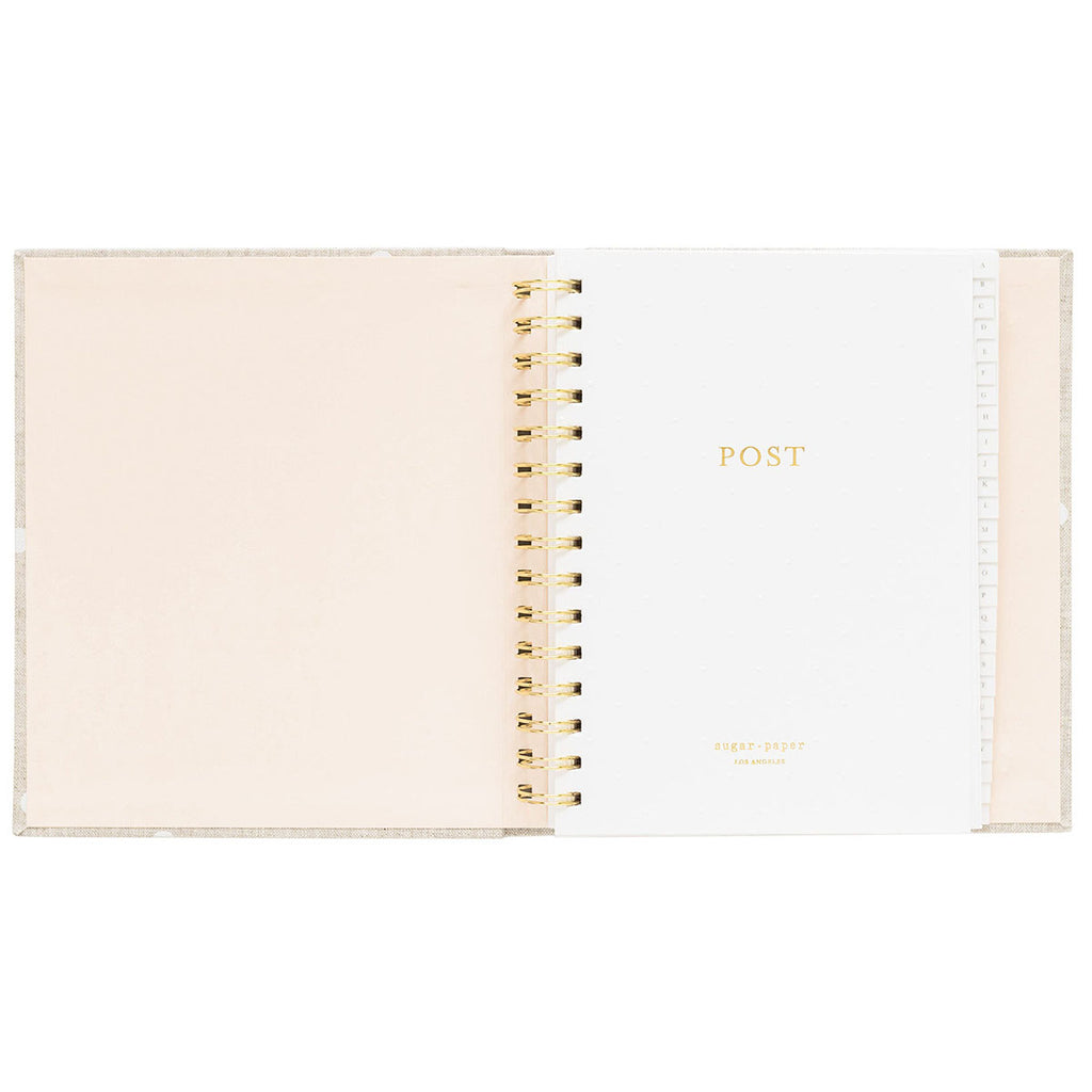 Sugar Paper Flax and White Dot Address Book