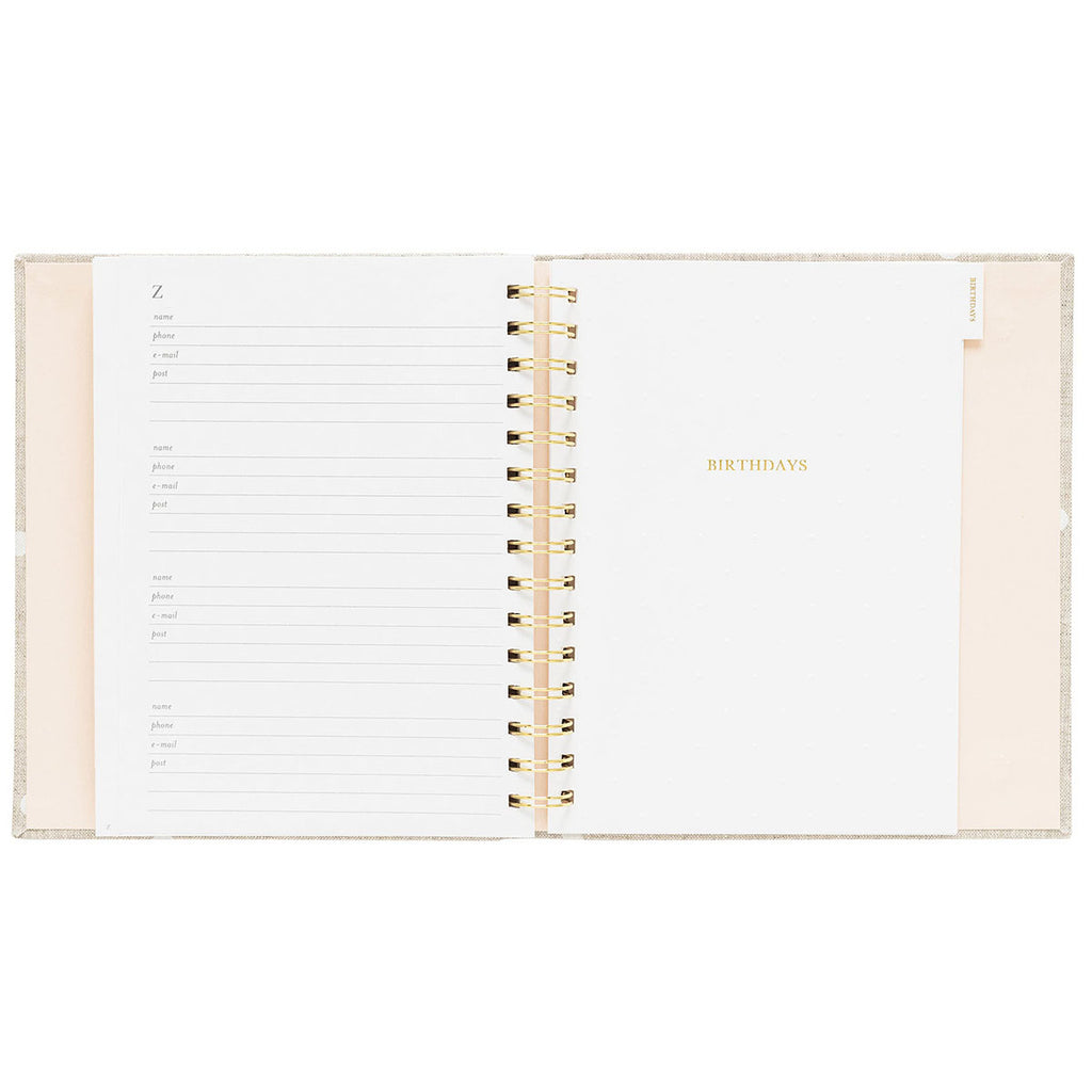 Sugar Paper Flax and White Dot Address Book