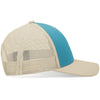 Pacific Headwear Beige/Teal/Beige Low-Pro Trucker Cap