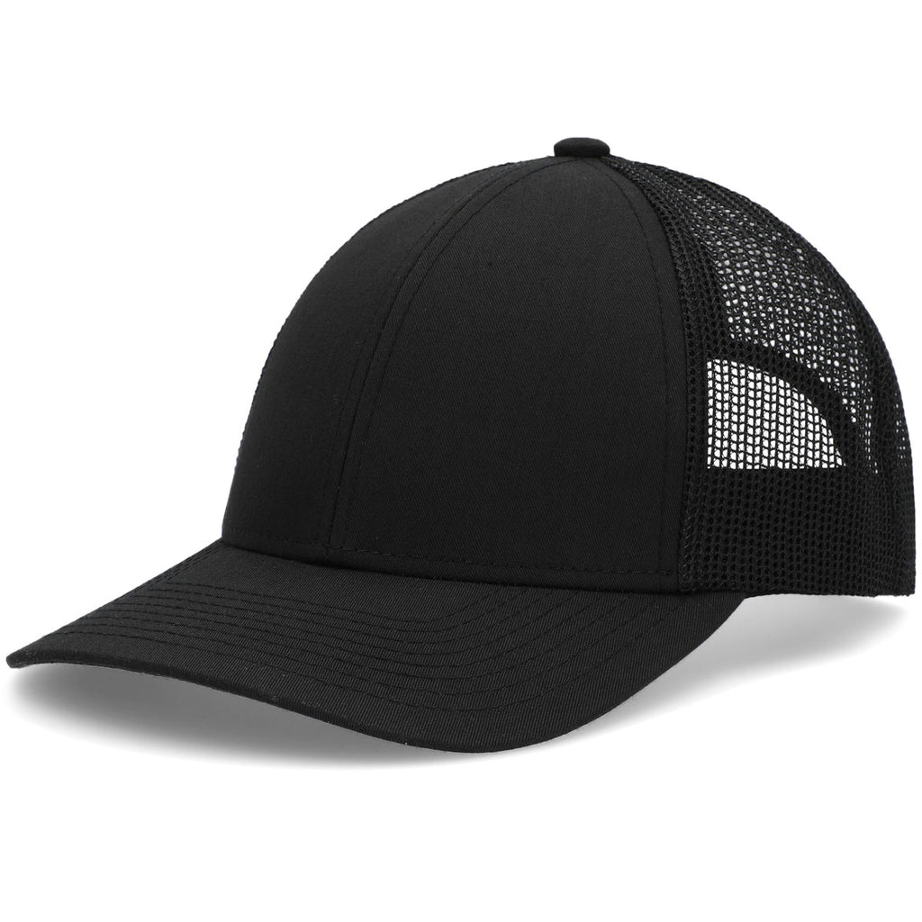 Pacific Headwear Black Low-Pro Trucker Cap
