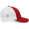 Pacific Headwear Red/White/Red Low-Pro Trucker Cap