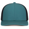 Pacific Headwear Deep Teal/Lt Charcoal/Deep TealContrast Stitch Trucker Pacflex Snapback Cap