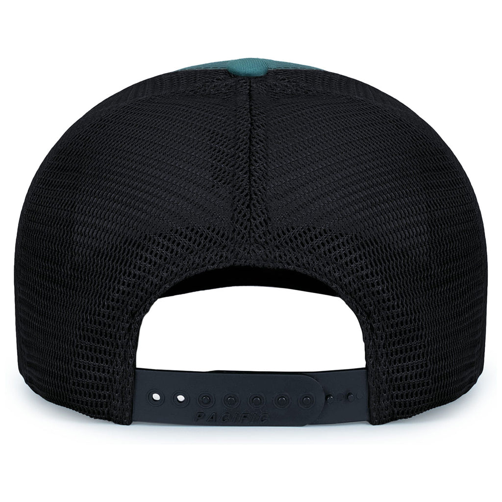 Pacific Headwear Deep Teal/Lt Charcoal/Deep TealContrast Stitch Trucker Pacflex Snapback Cap