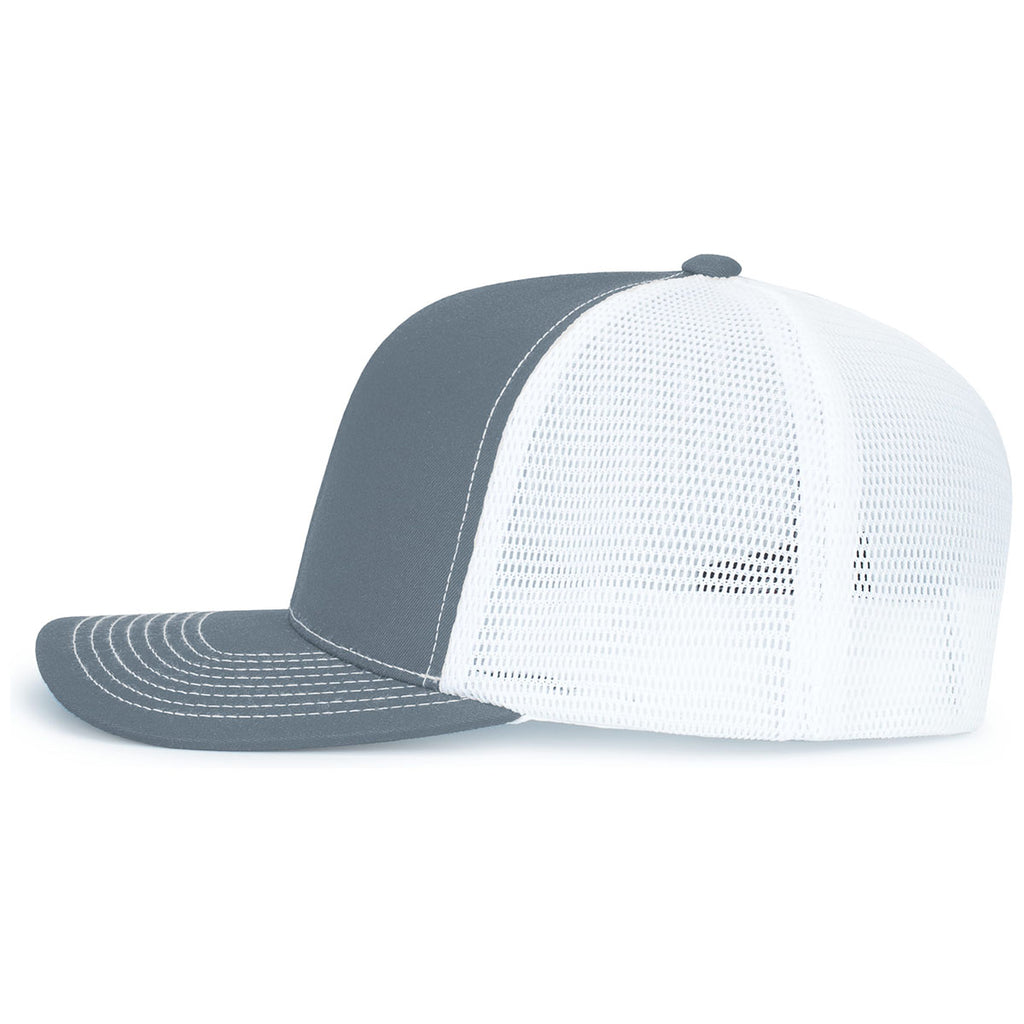 Pacific Headwear Graphite/White/GraphiteContrast Stitch Trucker Pacflex Snapback Cap