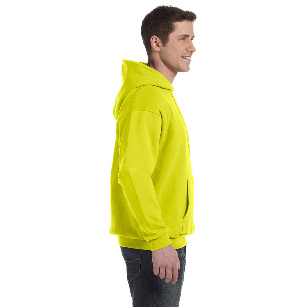 Hanes Men's Safety Green 7.8 oz. EcoSmart 50/50 Pullover Hood