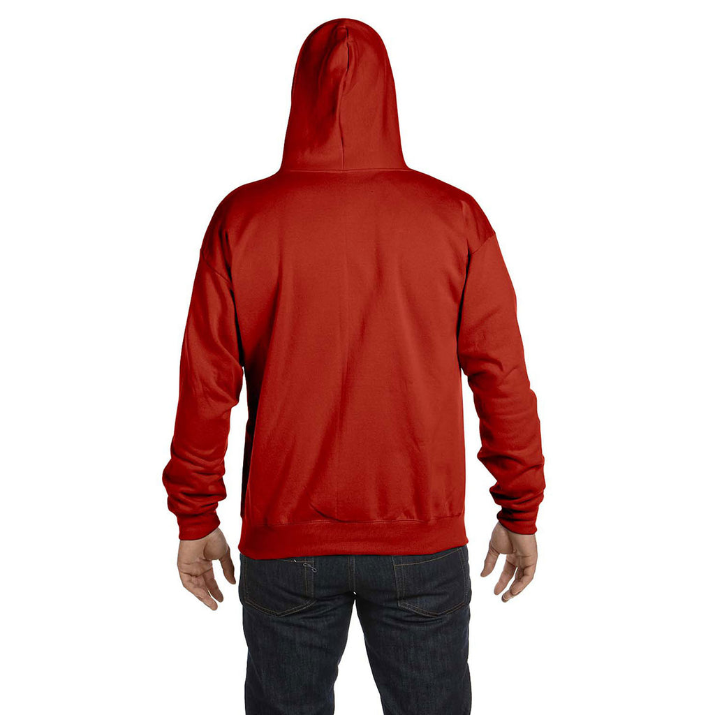 Hanes Men's Deep Red 7.8 oz. EcoSmart 50/50 Full-Zip Hood