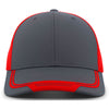 Pacific Headwear Carbon/Red/Carbon Welded Sideline Cap