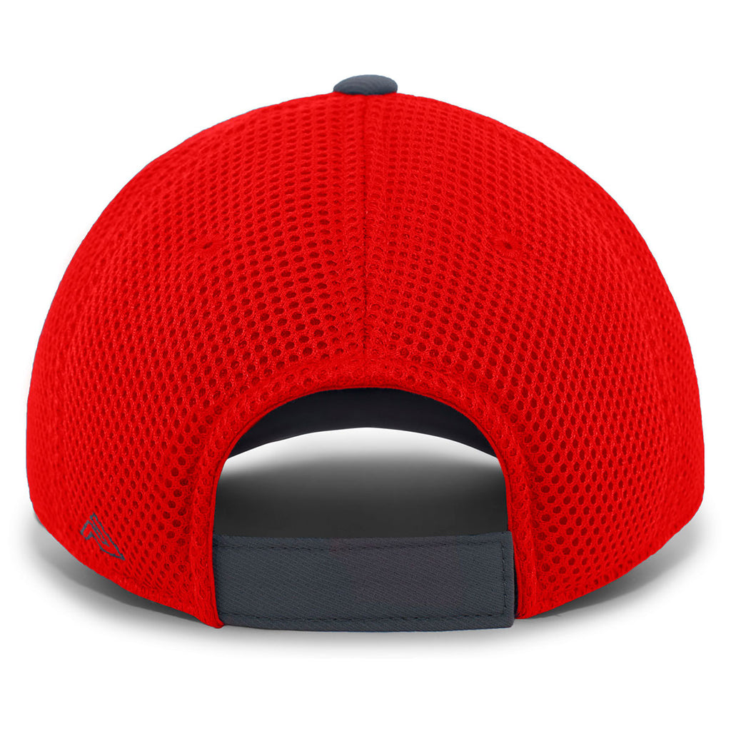 Pacific Headwear Carbon/Red/Carbon Welded Sideline Cap