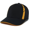 Pacific Headwear Black/Gold Coolcore Sideline Snapback Cap