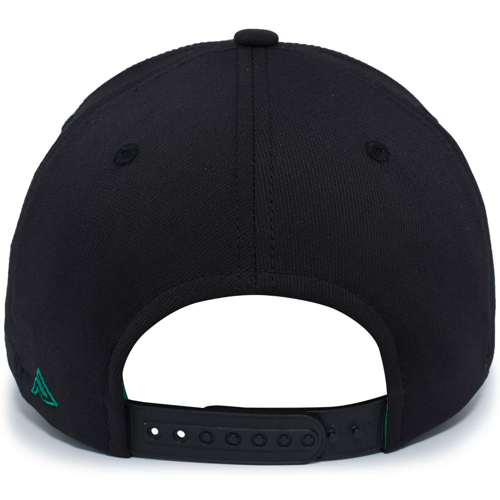 Pacific Headwear Black/Kelly Coolcore Sideline Snapback Cap
