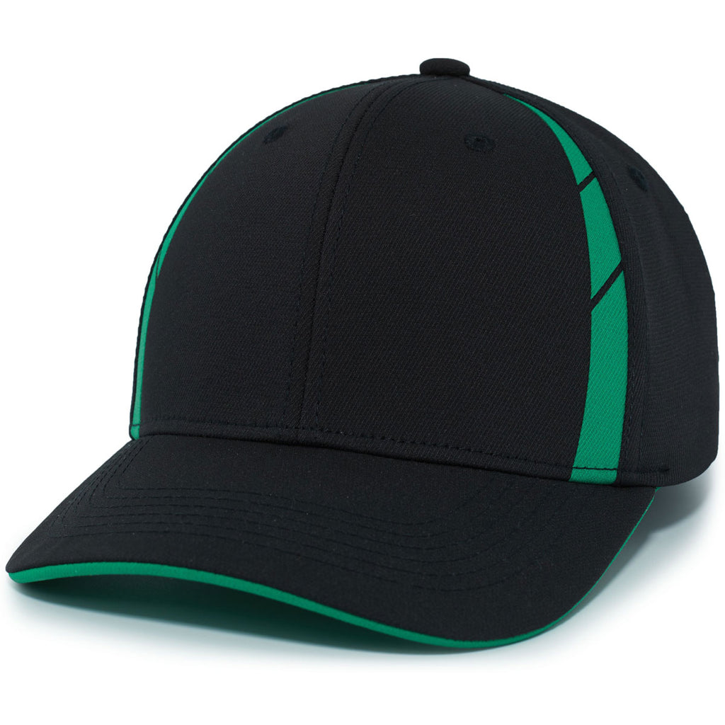 Pacific Headwear Black/Kelly Coolcore Sideline Snapback Cap