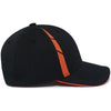 Pacific Headwear Black/Orange Coolcore Sideline Snapback Cap