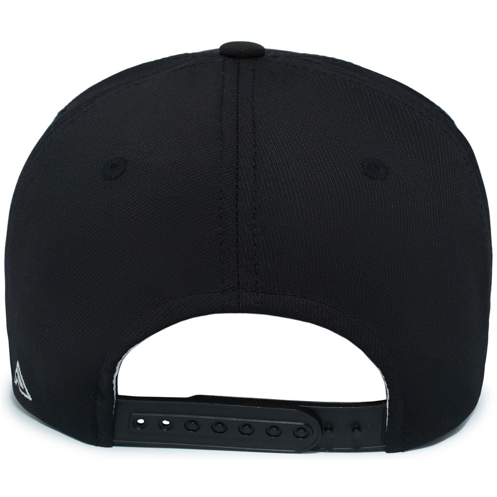 Pacific Headwear Black/White Coolcore Sideline Snapback Cap