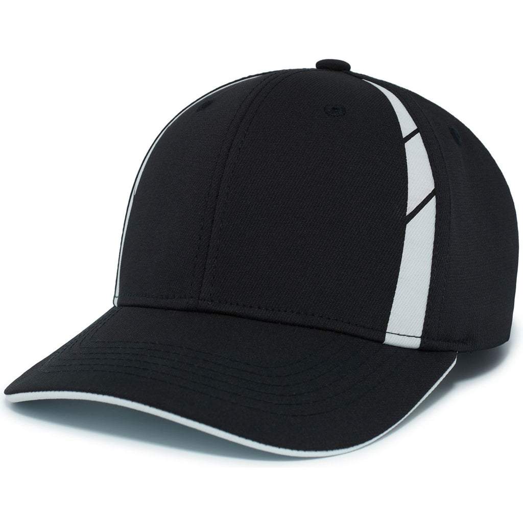 Pacific Headwear Black/White Coolcore Sideline Snapback Cap