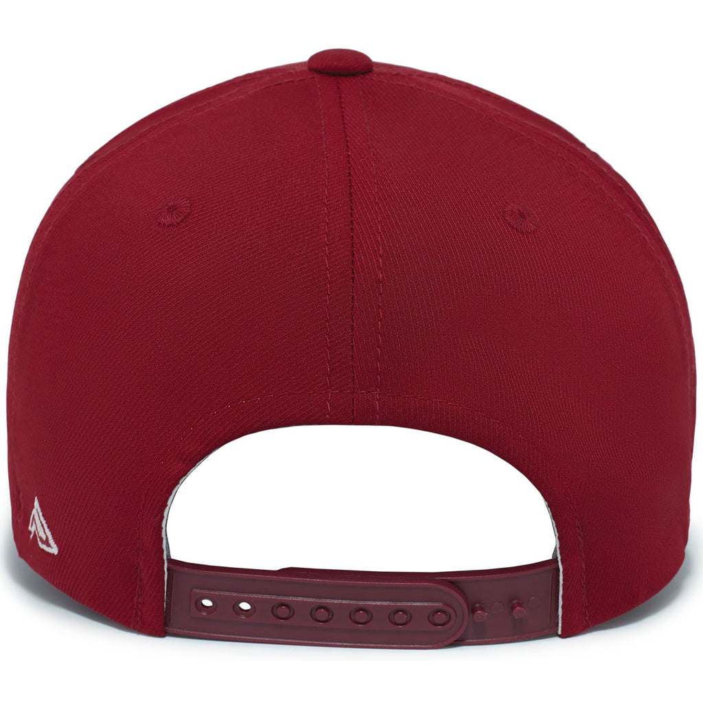 Pacific Headwear Cardinal/White Coolcore Sideline Snapback Cap