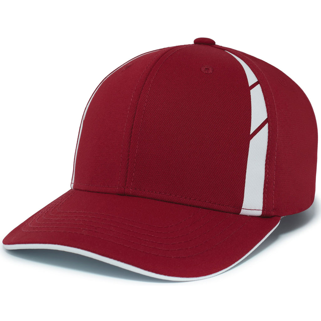 Pacific Headwear Cardinal/White Coolcore Sideline Snapback Cap