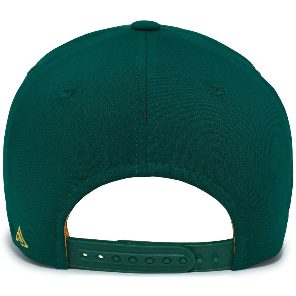 Pacific Headwear Dark Green/Gold Coolcore Sideline Snapback Cap