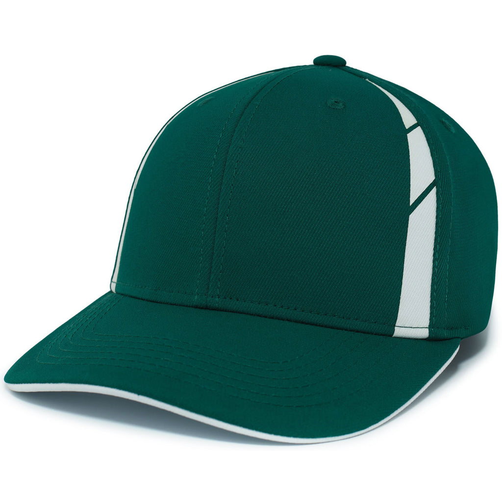 Pacific Headwear Dark Green/White Coolcore Sideline Snapback Cap