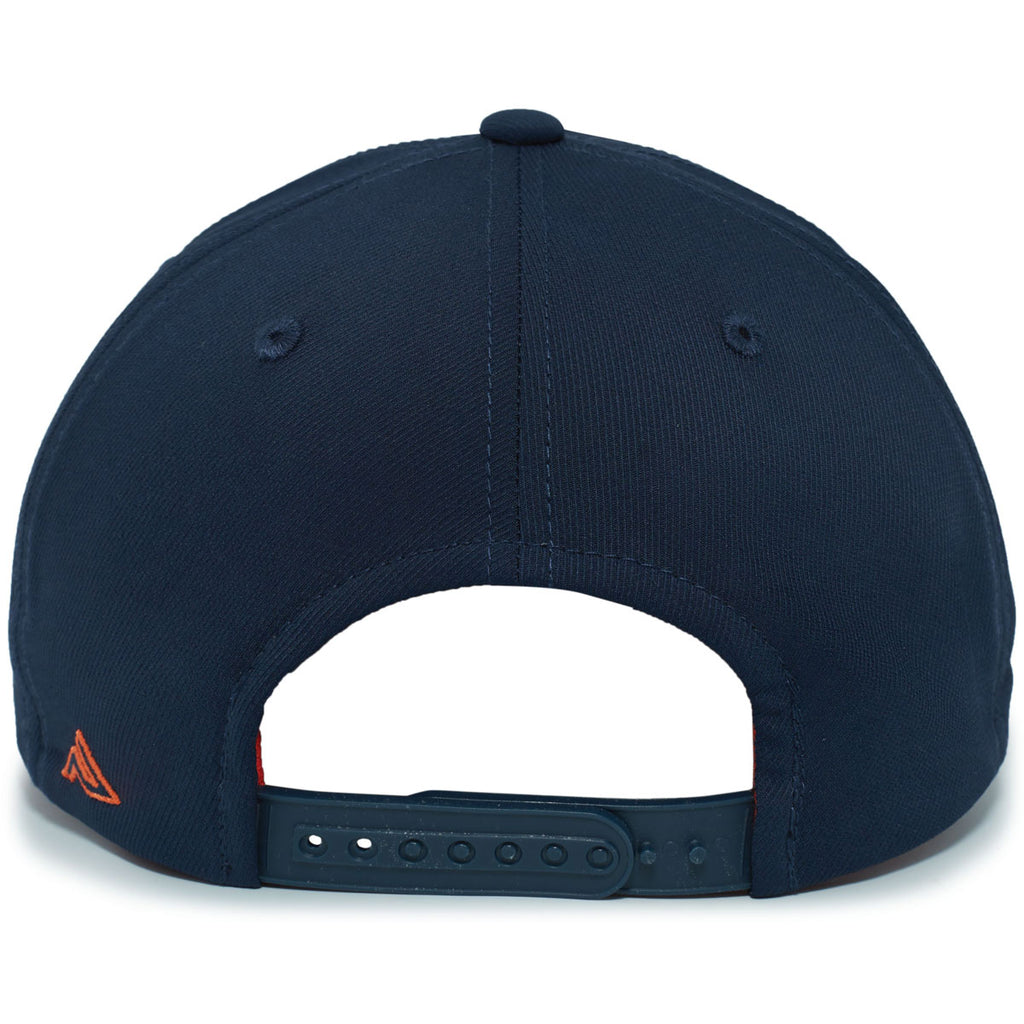 Pacific Headwear Navy/Orange Coolcore Sideline Snapback Cap
