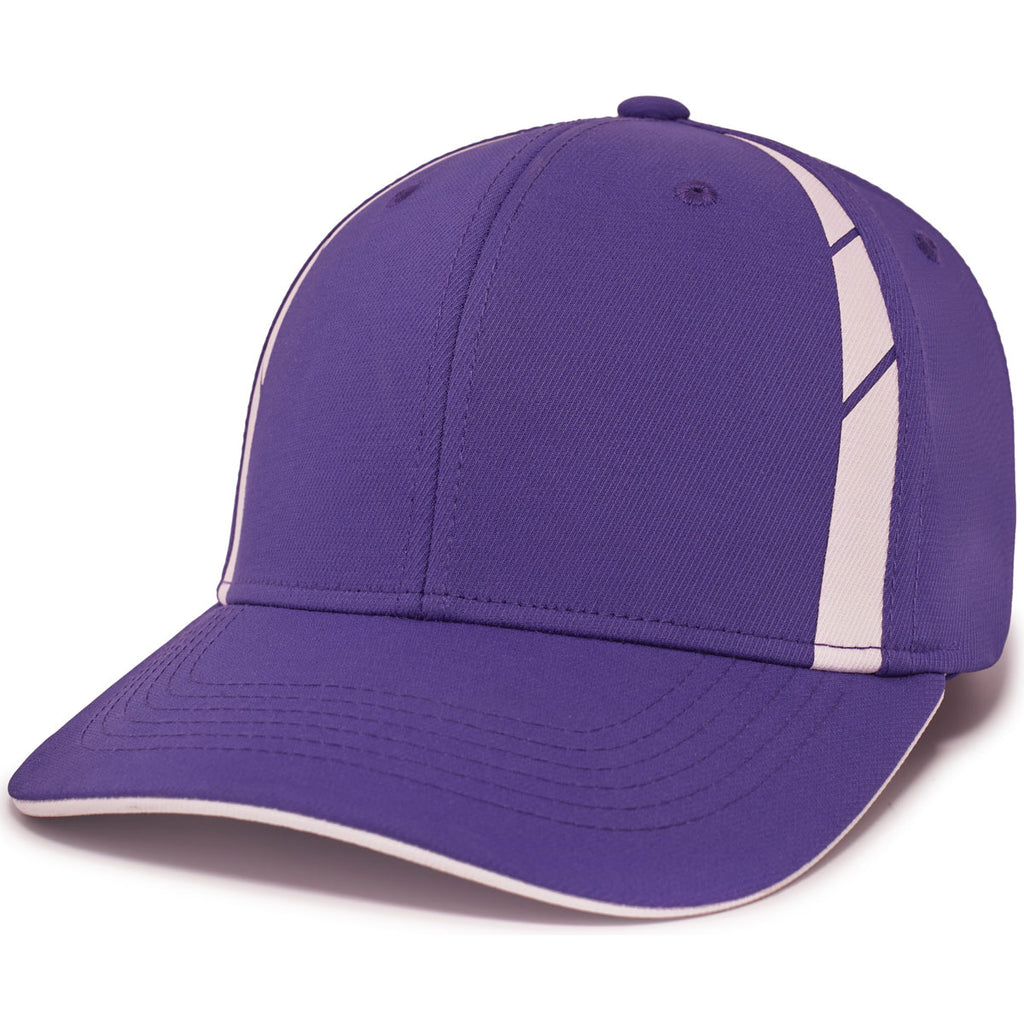 Pacific Headwear Purple/White Coolcore Sideline Snapback Cap