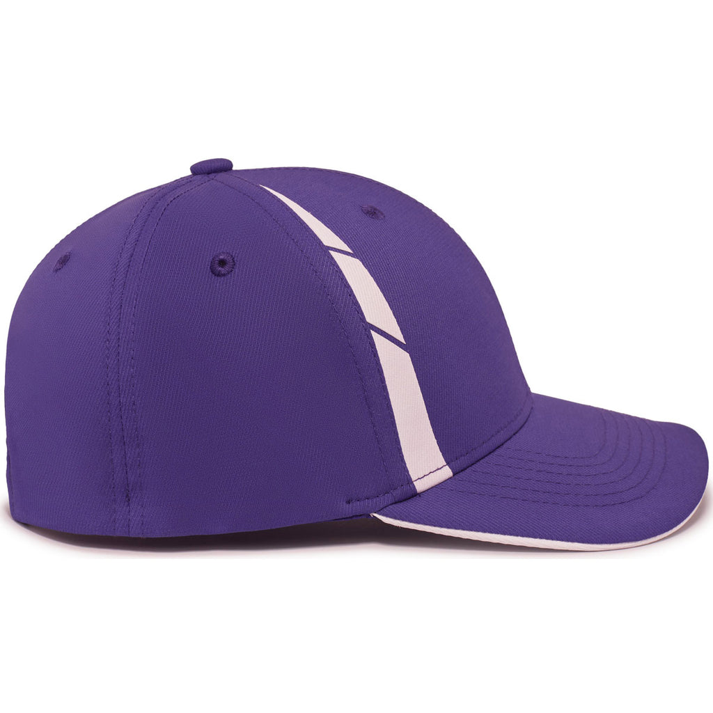 Pacific Headwear Purple/White Coolcore Sideline Snapback Cap