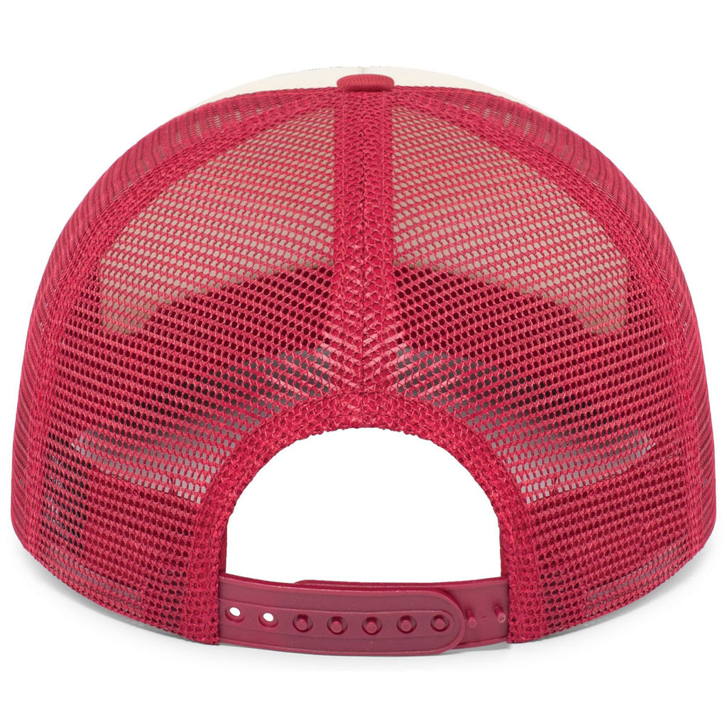Pacific Headwear Khaki/Dark Red/Dark Red Foamie Fresh Trucker Cap
