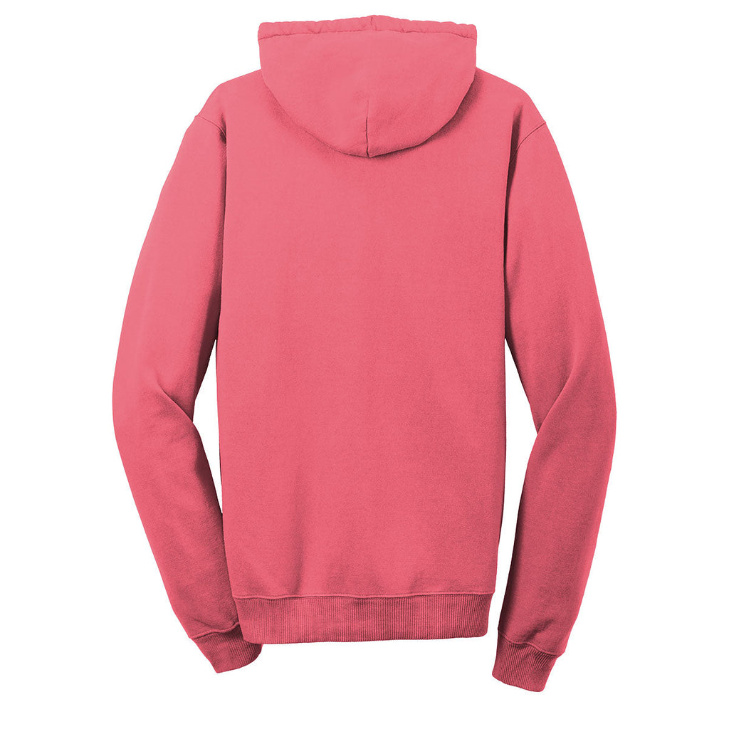 Port & Company Unisex Fruit Punch Beach Wash Garment-Dyed Pullover Hooded Sweatshirt