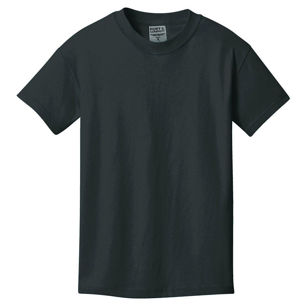 Port & Company Youth Black Pigment-Dyed Tee