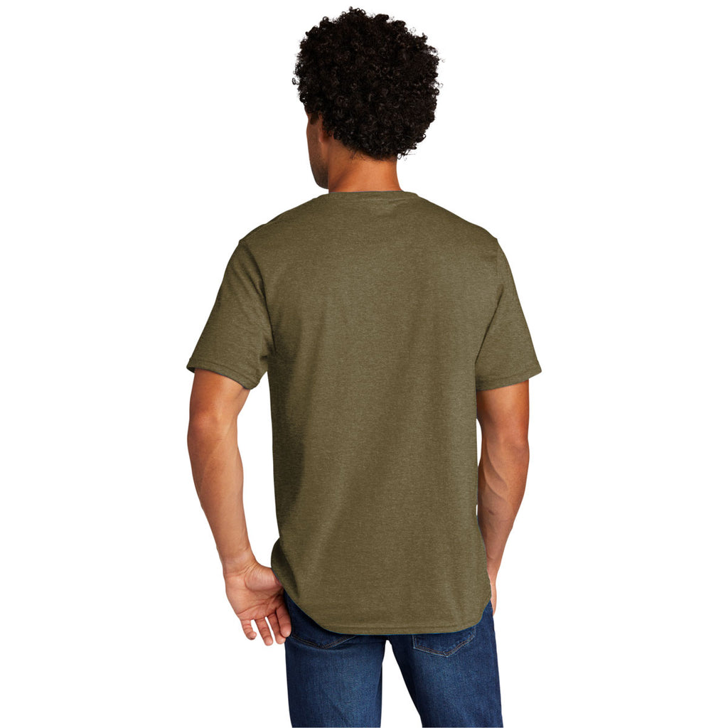 Port & Company Men's Coyote Brown Heather Tri-Blend Tee