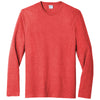 Port & Company Men's Bright Red Heather Tri-Blend Long Sleeve Tee