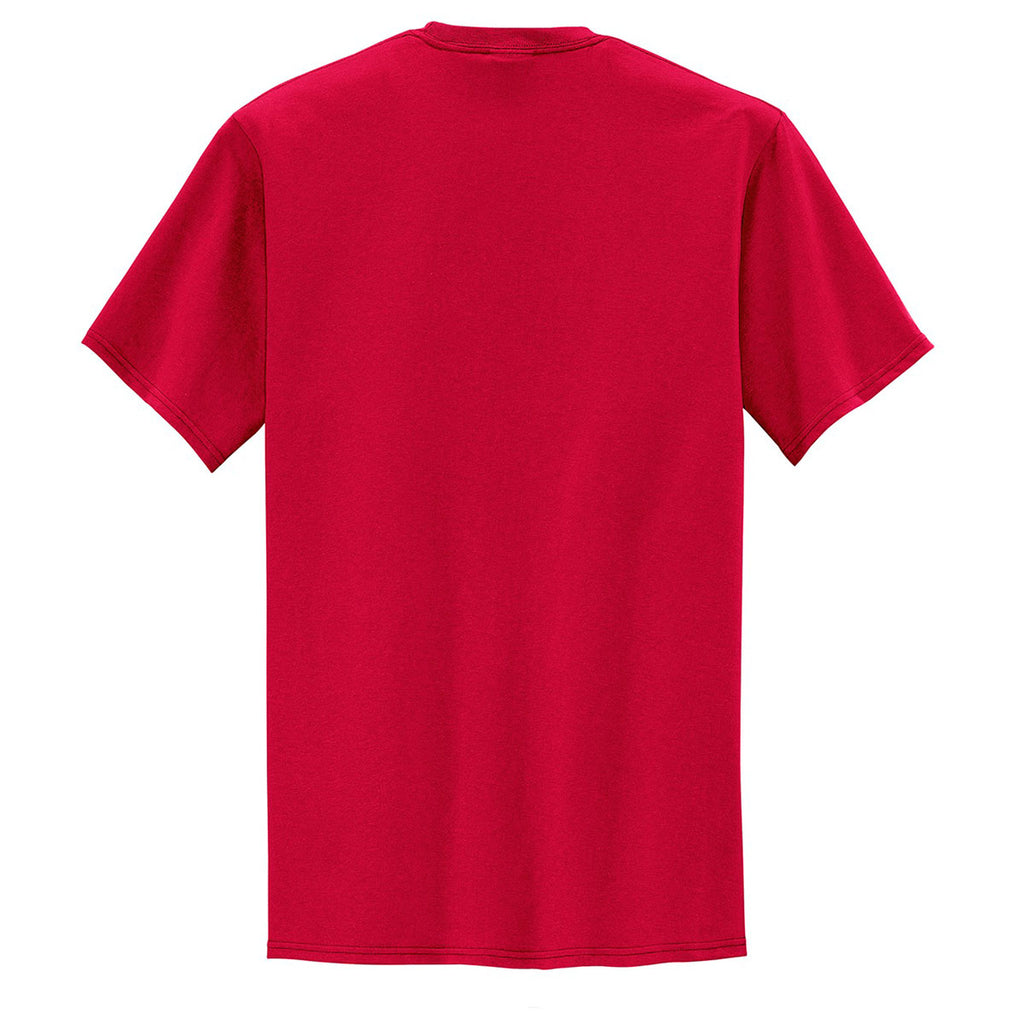 Port & Company Men's Red Tall Core Blend Pocket Tee