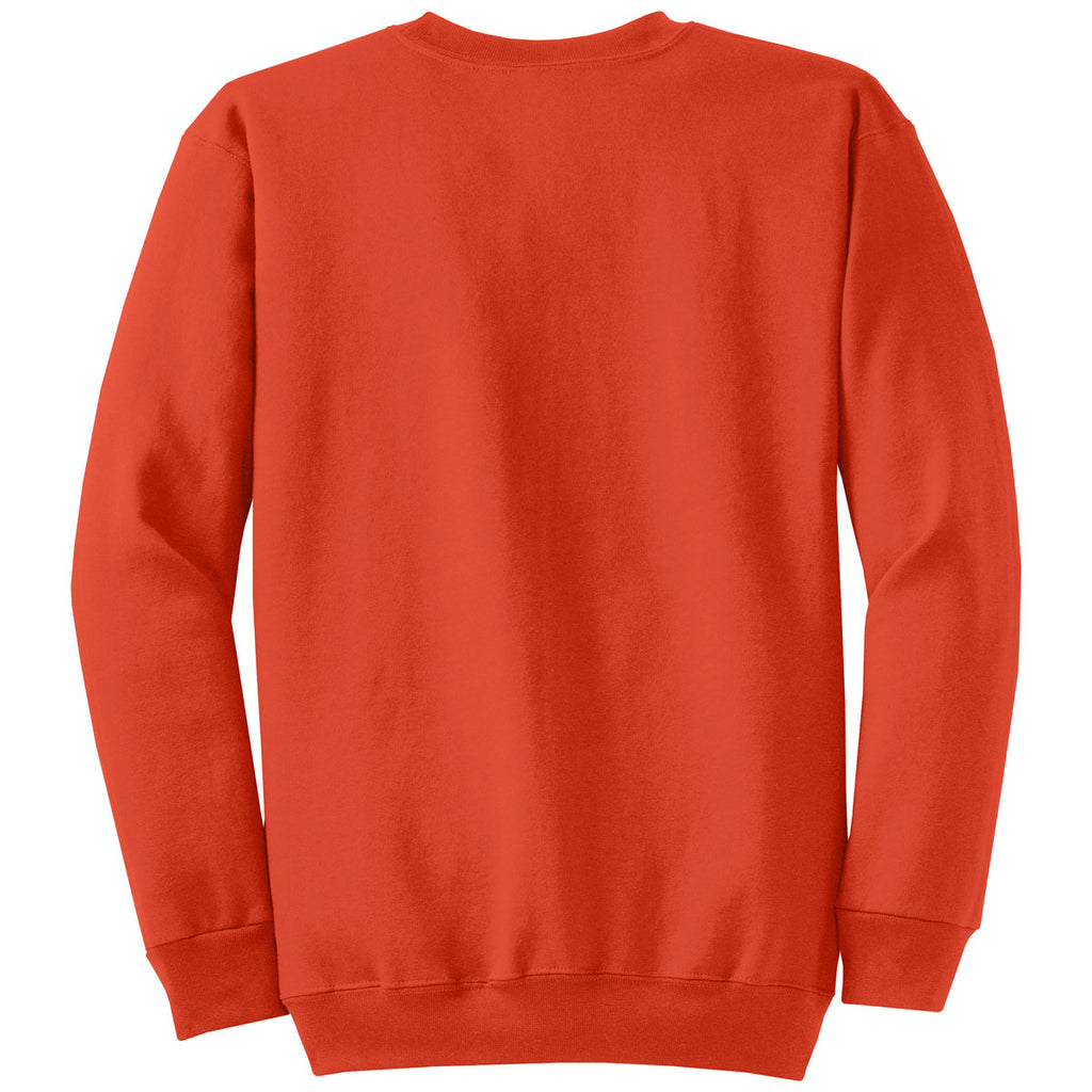 Port & Company Men's Orange Core Fleece Crewneck Sweatshirt