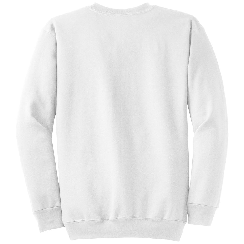 Port & Company Men's White Core Fleece Crewneck Sweatshirt
