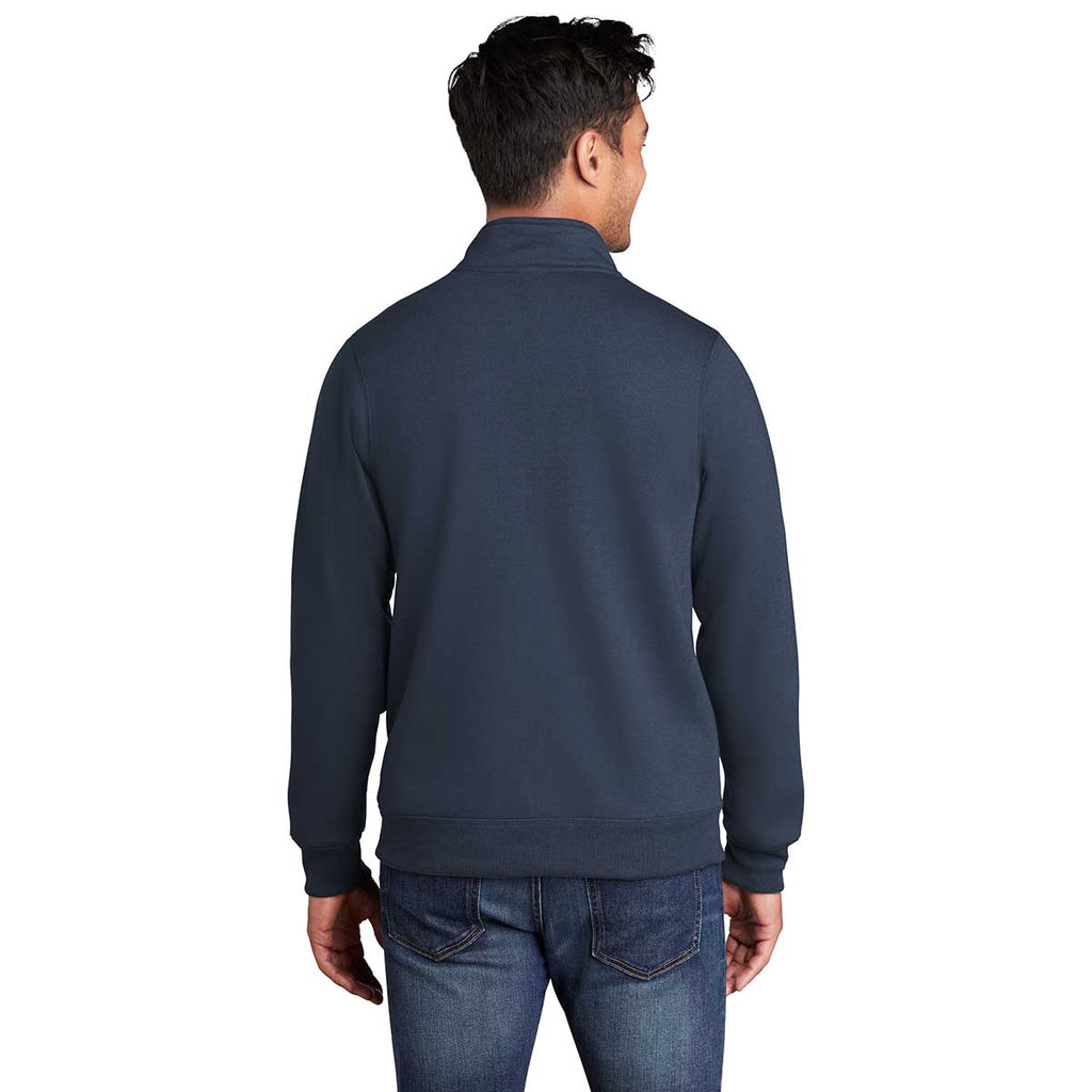 Port & Company Men's Navy Core Fleece Cadet Full-Zip Sweatshirt